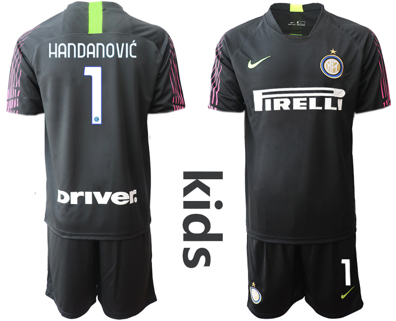 Youth 2020-2021 club Inter Milan black goalkeeper #1 Soccer Jerseys1